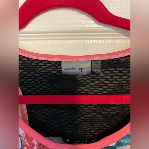 Nanette Lepore Yoga Tank Top Pink Floral Size Medium - Picture 2 of 5